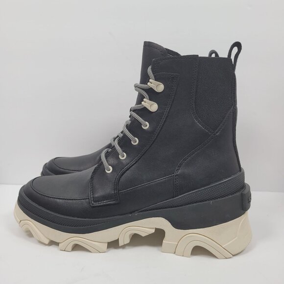 Sorel Brex Lace Up Women's Waterproof Black Leather Boots US Size 8.5 NWT - Picture 2 of 10
